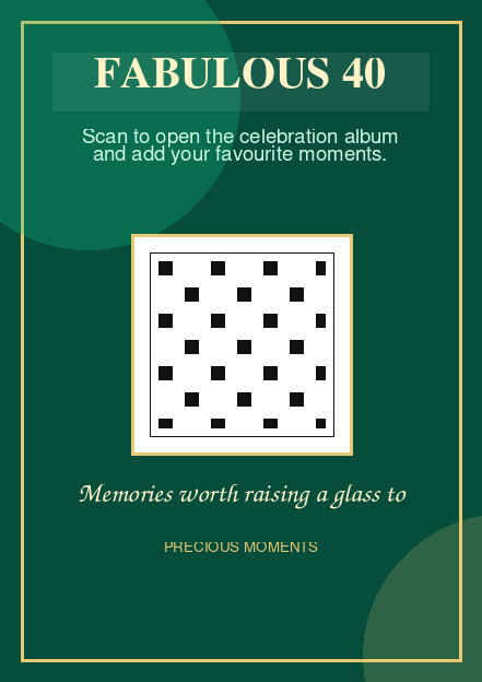 40th Birthday Luxe QR code template