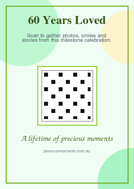 60th Birthday Garden QR code template