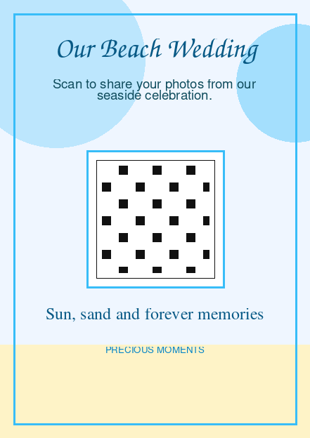 Beach Wedding QR code template
