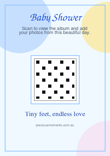 Baby Shower Clouds QR code template