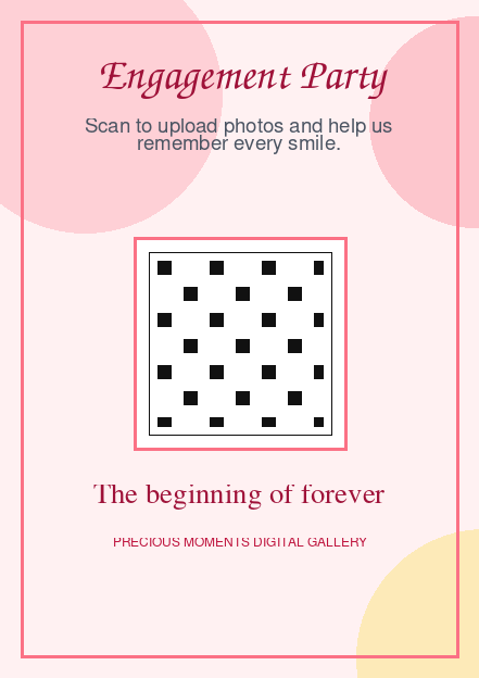 Engagement Party QR code template