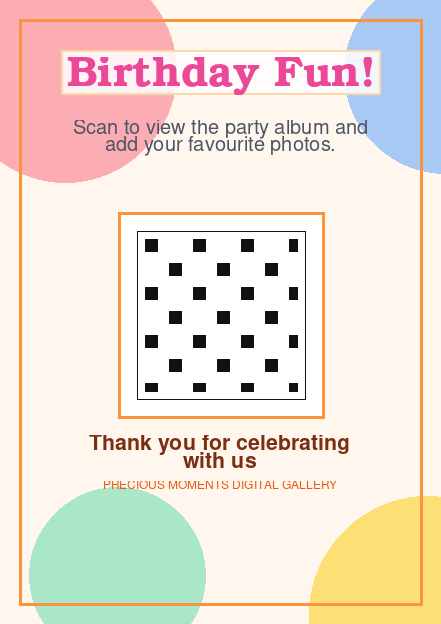 Kids Birthday Party QR code template