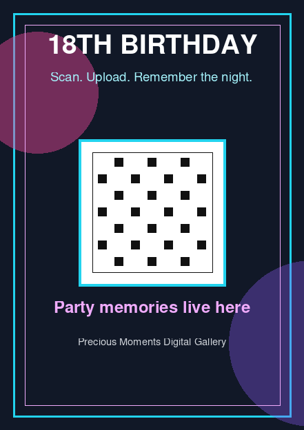 18th Birthday Neon QR code template