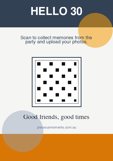 30th Birthday Modern QR code template